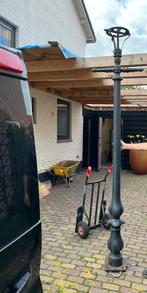 Antieke gietijzeren lantaarnpaal, Tuin en Terras, Buitenverlichting, Staande lamp, Ophalen of Verzenden, 50 tot 250 watt, IJzer