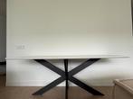 Eettafel Wit/kruispoot 1,9m, Gebruikt, Metaal, Rechthoekig, 50 tot 100 cm