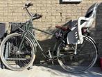 Decathalon Stadsfiets Elops 520 kaki + kinderzitje & slot, Fietsen en Brommers, Fietsen | Heren | Herenfietsen, Ophalen, Zo goed als nieuw