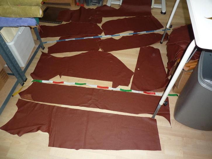 Roodbruin soepel echt leer rundleer, Hobby en Vrije tijd, Stoffen en Lappen, Nieuw, Leer of Kunstleer, 30 tot 120 cm, 30 tot 200 cm