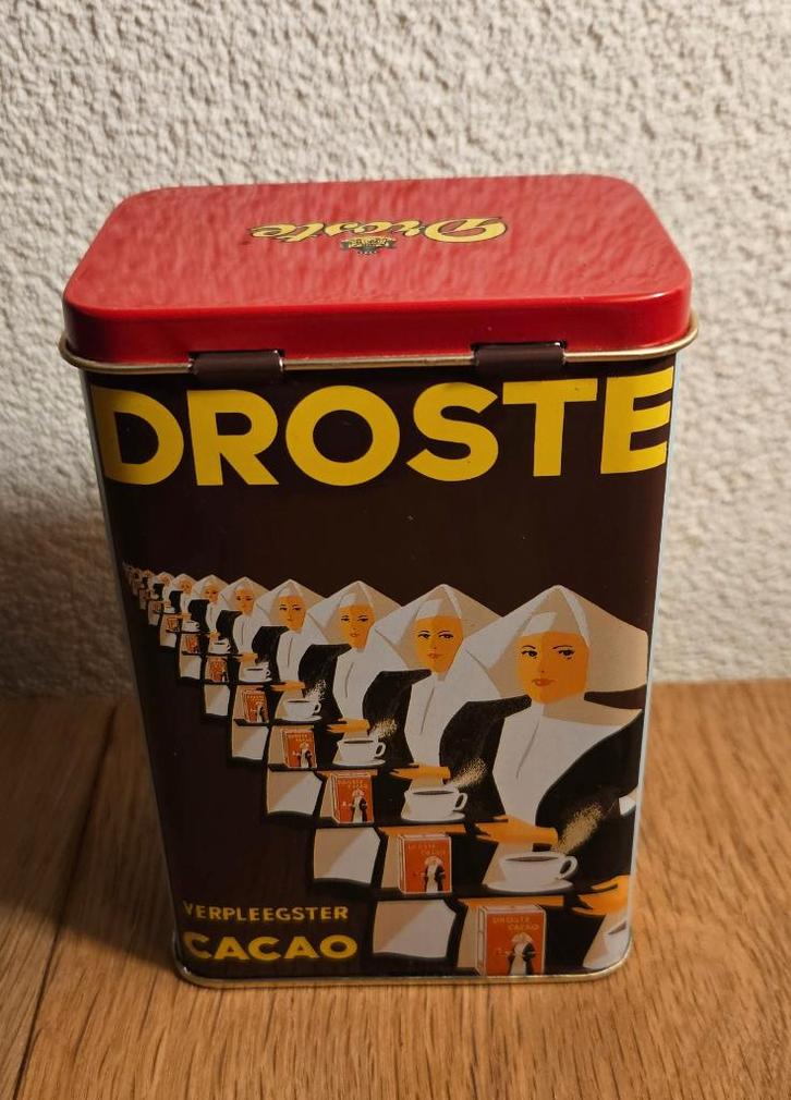 'Droste effect' blik voor cacaopoeder sinds 1863, als nieuw!, Verzamelen, Blikken, Zo goed als nieuw, Overige, Droste, Ophalen of Verzenden