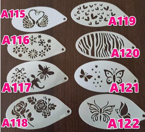 schmink sjabloon stencil sjablonen vlinders bloemen zwaan, Hobby en Vrije tijd, Feestartikelen, Nieuw, Schmink, Fantasy, Ophalen of Verzenden