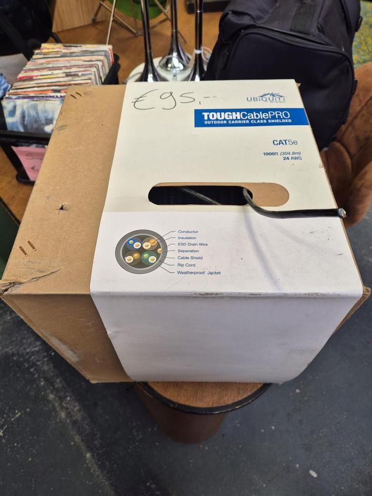 UBiQUiTi ToughcablePRO Cat5e - 304.8meter, Doe-het-zelf en Verbouw, Elektra en Kabels, Nieuw, Ophalen of Verzenden