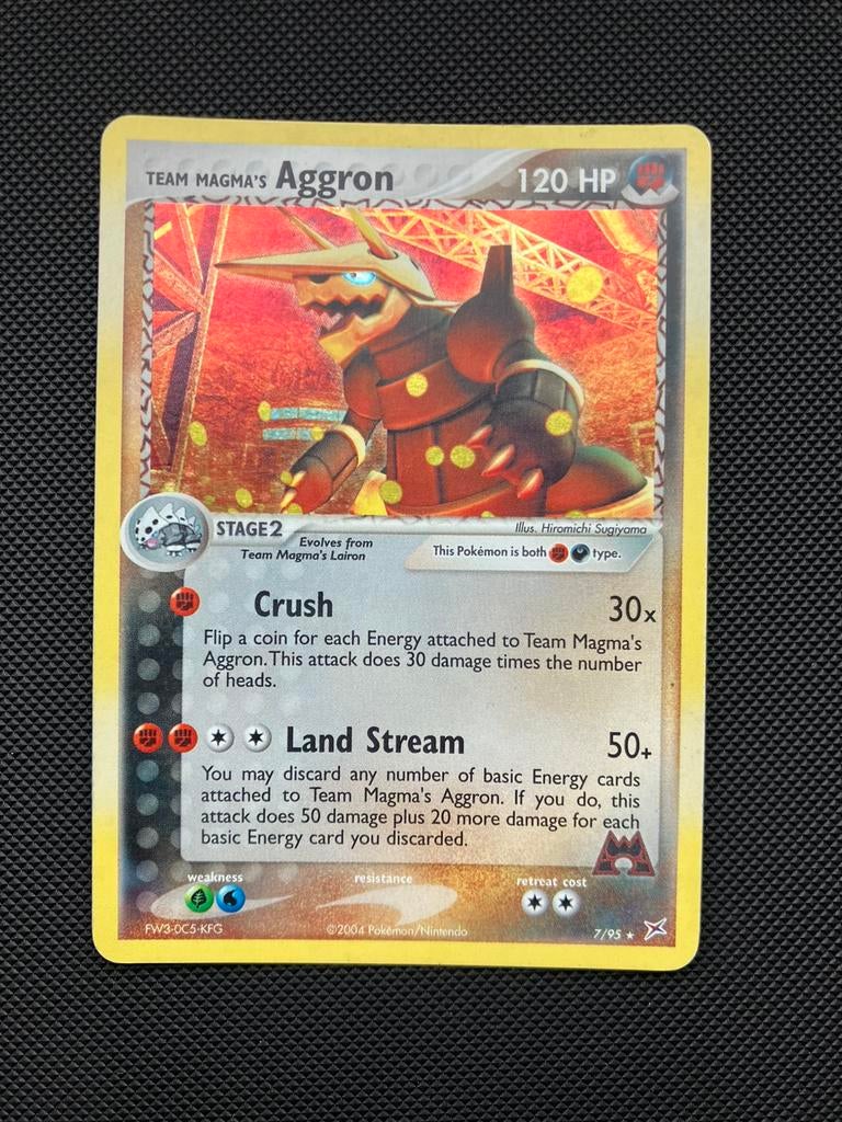 Team Magma’s Aggron 7/95 EX Team Magma vs Team Aqua Pokémon, Ophalen of Verzenden, Zo goed als nieuw