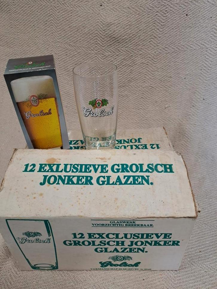 Grolsch Jonker Glazen - 12 stuks in originele doos, Verzamelen, Biermerken, Nieuw, Glas of Glazen, Grolsch, Ophalen of Verzenden