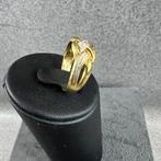 Gouden Ring | 14k* | 1,92g | gevlochten+brilj.|16,75| 388779, Sieraden, Tassen en Uiterlijk, Ringen, Gebruikt, Ophalen of Verzenden