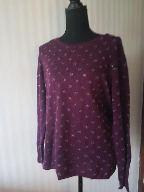 Nieuw. Canda C&A aubergine paarse sterren trui L 40 42, Kleding | Dames, Truien en Vesten, Nieuw, Maat 38/40 (M), Paars, Verzenden
