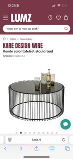 Ronde salontafelset staaldraad, Ophalen of Verzenden, Zo goed als nieuw, Rond, Minder dan 55 cm