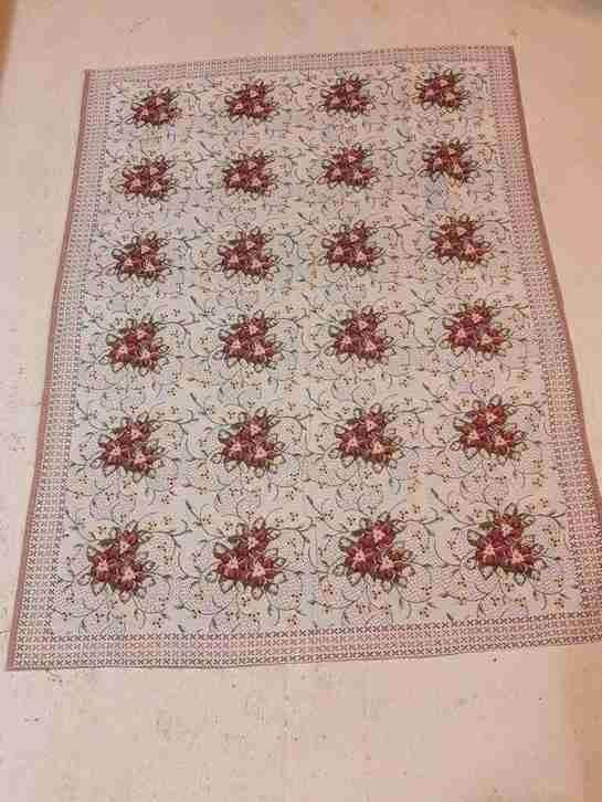 Grandfoulard woonkleed bloemen reversibel 191/144, Gebruikt, Etten-Leur, DJT@dejuistetoon.eu, Ophalen of Verzenden