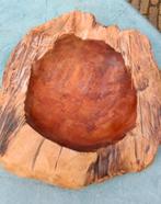 Prachtig gevormde teakhouten schaal fruit, salade, sleutels, Gebruikt, Schaal, Rond, Ophalen of Verzenden