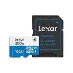 Lexar microSDHC High-Perf. incl. adapter UHS-I 300x 16GB, MicroSDHC, Ophalen of Verzenden, Fotocamera, Eiberstraat 9 te Dokkum