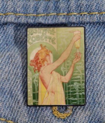 ABSINTHE ROBETTE Art Nouveau Pin speldje Brooche beschikbaar voor biedingen