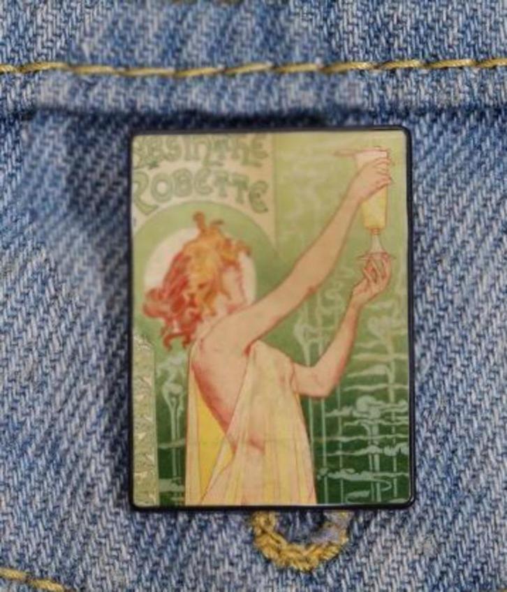 ABSINTHE ROBETTE Art Nouveau Pin speldje Brooche, Verzamelen, Speldjes, Pins en Buttons, Nieuw, Transport, Verzenden