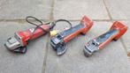 Hilti en Milwaukee haakse slijpers, Doe-het-zelf en Verbouw, Gereedschap | Slijpmachines, Ophalen of Verzenden, Gebruikt, 1000 watt of meer