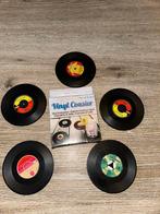 Set of 4 Retro Vinyl Records Cup Glass Coasters, Glas of Kopje, Ophalen of Verzenden, Zo goed als nieuw