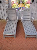 Kunstof2 stukken antraciet kleur ligbedden per stuk 30 euro, Tuin en Terras, Ligbedden, Ophalen, Zo goed als nieuw, Kunststof