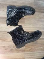 Luipaard print boots laarzen 36 grijs grijze zwart schoenen, Verzenden, Meisje, Laarzen, Zo goed als nieuw