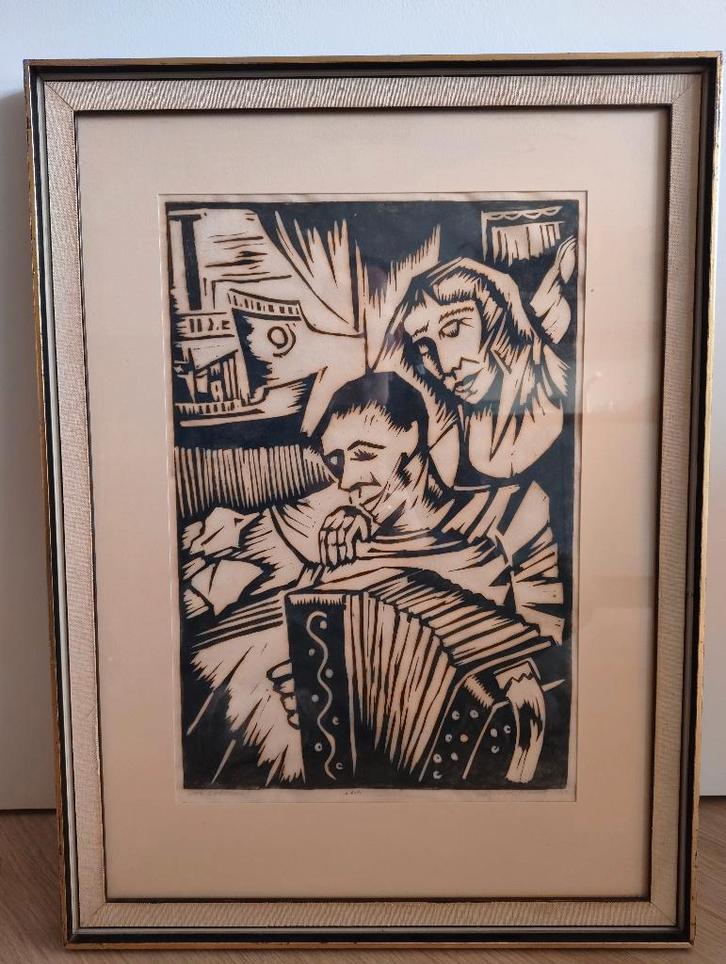 Hendrik van der Horst - UNIEK GRAFIEK! 'De zeeman', Antiek en Kunst, Kunst | Etsen en Gravures, Ophalen of Verzenden