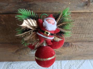 Vintage kerstversiering flock kerstman japan oude kerst. beschikbaar voor biedingen