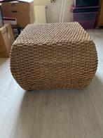 Rieten poef salontafel, Gebruikt, Vierkant, Riet of Rotan, Ophalen of Verzenden