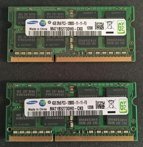 Samsung 2x 4GB Samsung Sodimm geheugen, Computers en Software, RAM geheugen, Zo goed als nieuw, Laptop, 4 GB, DDR3, Ophalen of Verzenden