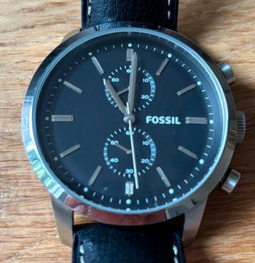 Fossil FS4866 Zwart Horloge - Nieuwe Lederen Band beschikbaar voor biedingen