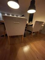6 Ecru Stoffen Eetkamerstoelen, Huis en Inrichting, Stoelen, Ophalen, Overige kleuren, Stof, Vijf, Zes of meer stoelen