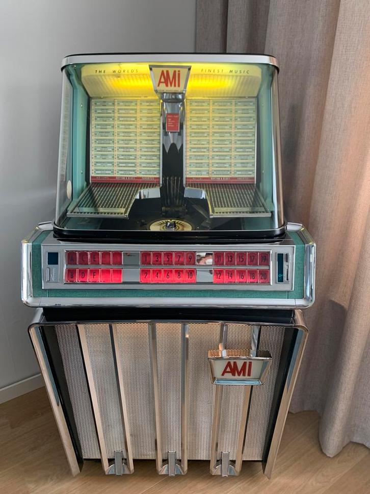 Jukebox AMI J-120E volledig gereviseerd, Verzamelen, Automaten | Jukeboxen, Gebruikt, Ami, 1950 tot 1960, Ophalen of Verzenden