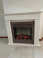 Elektrische haard met marmeren schouw, Huis en Inrichting, Ophalen, Zo goed als nieuw, Vrijstaande haard, Elektrische haard