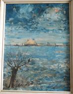 Winterlandschap. Olieverf op paneel. Gesigneerd., Ophalen