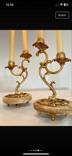 Vintage Messing Kandelaar - Twee Armen, Antiek en Kunst, Ophalen of Verzenden, Koper of Brons