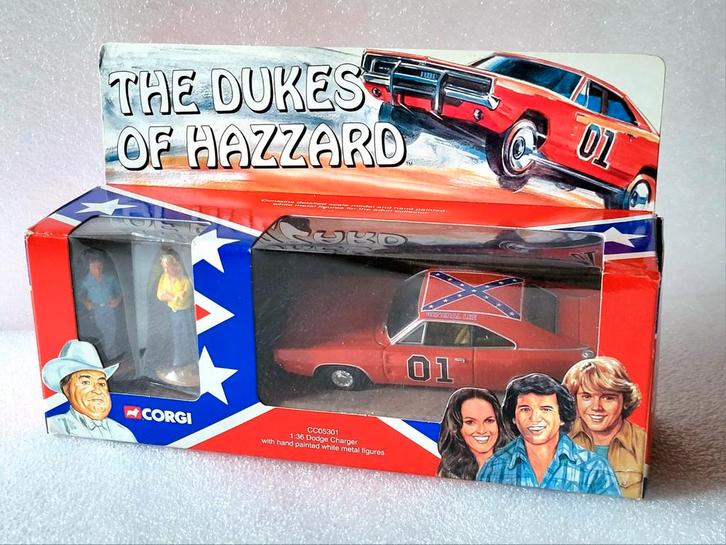 The Dukes of Hazzard Corgi Set General Lee Bo Luke Duke MIB, Hobby en Vrije tijd, Modelauto's | Overige schalen, Zo goed als nieuw