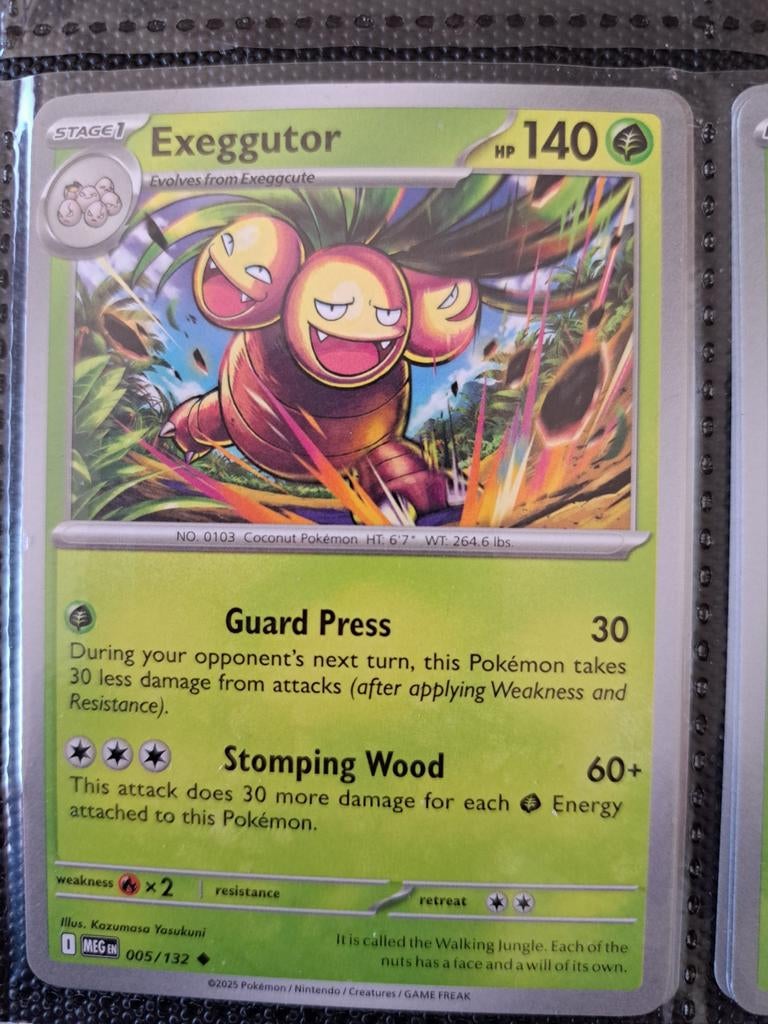 Exeggutor Pokémon Kaart - MEG 005/132, Ophalen of Verzenden, Zo goed als nieuw, Losse kaart