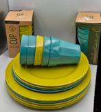 Duurzaam bamboe campingservies 22-delig, deels nieuw, Ophalen of Verzenden, Zo goed als nieuw