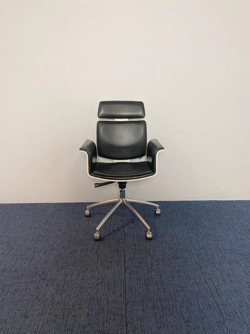 10 x Vergaderstoel Vepa Fado-KKH - zwart leder, chroom frame, Huis en Inrichting, Stoelen, Gebruikt, Vijf, Zes of meer stoelen