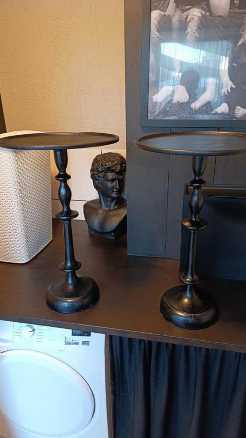 Metalen Bijzettafels Set 61 CM hoog, Huis en Inrichting, Tafels | Bijzettafels, Gebruikt, Rond, Minder dan 45 cm, Minder dan 55 cm