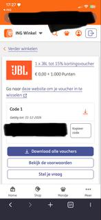 JBL KORTINGSCODE 15%, Tickets en Kaartjes, Kortingen en Cadeaubonnen, Eén persoon, Kortingsbon