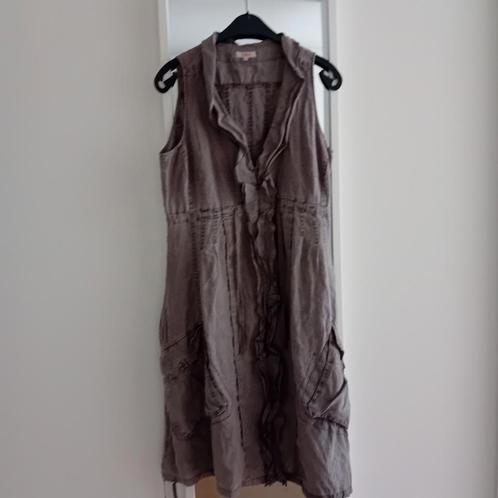 Linnen tuniek DIDI in maat M zgaNIEUW, Kleding | Dames, Blouses en Tunieken, Zo goed als nieuw, Maat 38/40 (M), Grijs, Ophalen of Verzenden