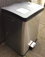 DUBBELE PRULLENBAK / AFVALBAK, Huis en Inrichting, Gebruikt, Met pedaal, 50 tot 75 cm, 40 liter of meer