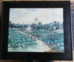 Jacques Dornart, Boer in koolveld. Aquarel. 60/45 cm., Ophalen, Oorspronkelijke maker, Zo goed als nieuw, Schilderij