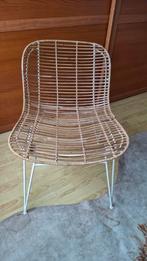 Leuk bamboe fauteuiltje met barstje, Huis en Inrichting, Stoelen, Ophalen, Gebruikt, Bruin, Eén