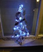zilverkleurig houten kerstboompje met verlichting 35x70cm, Diversen, Kerst, Ophalen of Verzenden, Zo goed als nieuw