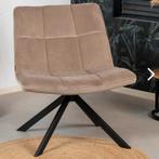 2x Velvet fauteuil Evi taupe BRONX 71 zgan, Ophalen, Overige kleuren, Zo goed als nieuw, Eén