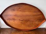 Antiek houten dienblad met goudkleurig messing sierrand., Ophalen of Verzenden