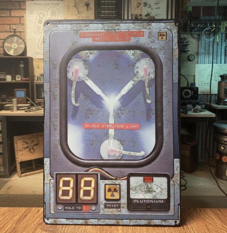 BACK TO THE FUTURE Flux Capacitor Metalen Bord | Poster |, Verzamelen, Film en Tv, Nieuw, Poster, Verzenden