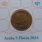 Aruba 5 florin penning 2014., Ophalen of Verzenden, Losse munt
