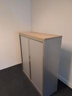 roldeurkast grijs met licht eikenblad, Ophalen, 100 tot 150 cm, 100 tot 150 cm, Eikenhout