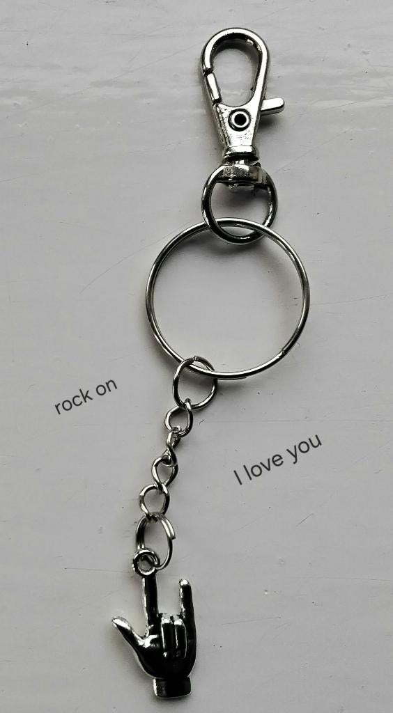 Sleutelhanger rock, hardrock, rock on, i love you, Ophalen of Verzenden, Nieuw, Overige typen