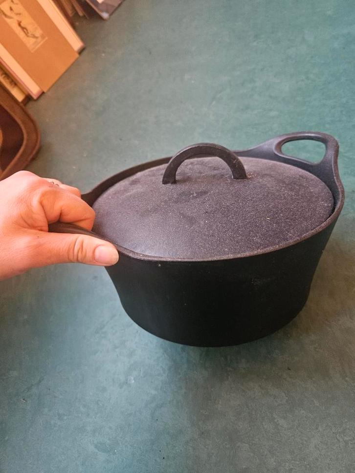 Hackman Gietijzeren Braadpan 25cm Dutch oven, Huis en Inrichting, Keuken | Potten en Pannen, Gebruikt, Koekenpan of Braadpan, Gietijzer