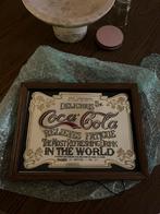 Vintage retro coca cola spiegel bordje + bar bordje, Ophalen of Verzenden